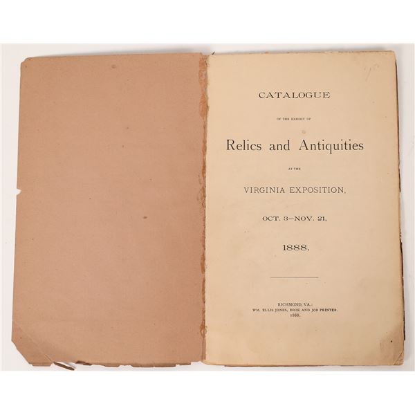 Catalogue of Relics and Antiques at the Virginia Expo, 1888    [171311]