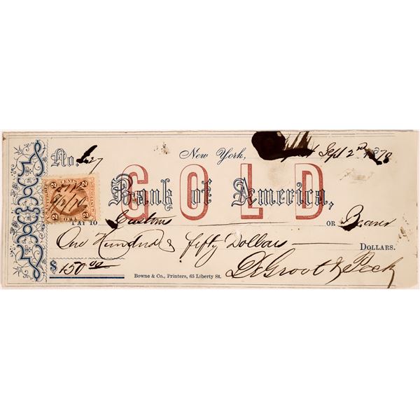 Bank of America Check, 1878    [159445]