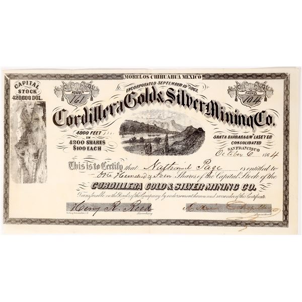 Cordillera Gold & Silver Mining Stock  1864  [173855]