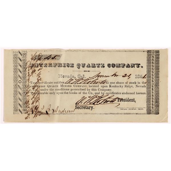 Enterprise Quartz Company Stock  1851  [160129]