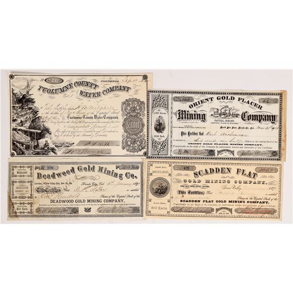 Stock Certs, Gold Mines on Motherlode, 1862-1913    [175904]