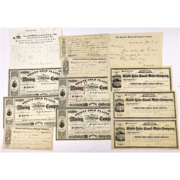 North San Juan, Nevada County Mining Stocks & Ephemera  1875-1907  [144684]