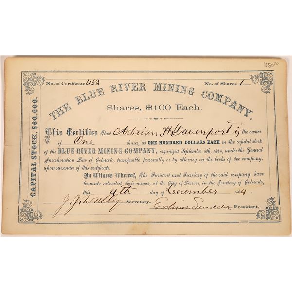 Blue River Mining Company Stock Certificate    [123647]