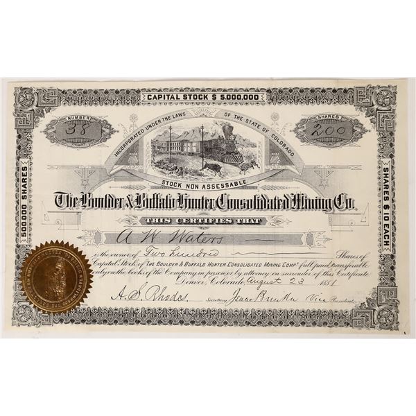 Boulder & Buffalo Hunter Consolidated Mining Co. Stock    [169074]