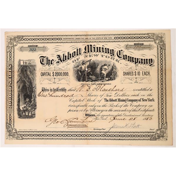 Abbott Mining Company of NY, 1880, Stock    [175895]