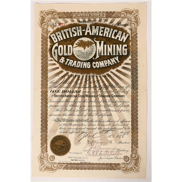 British-American Gold Mining & Trading Company Stock, 1898    [169072]