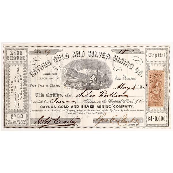 Rare Van Horn Mining District; Cayuga Gold and Silver MC  1863  [164763]