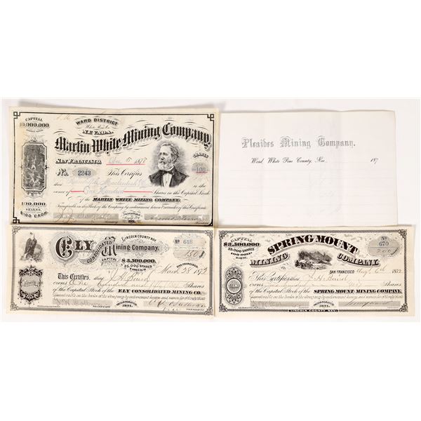 Rare Stock Certificates, 1872/78     [173441]