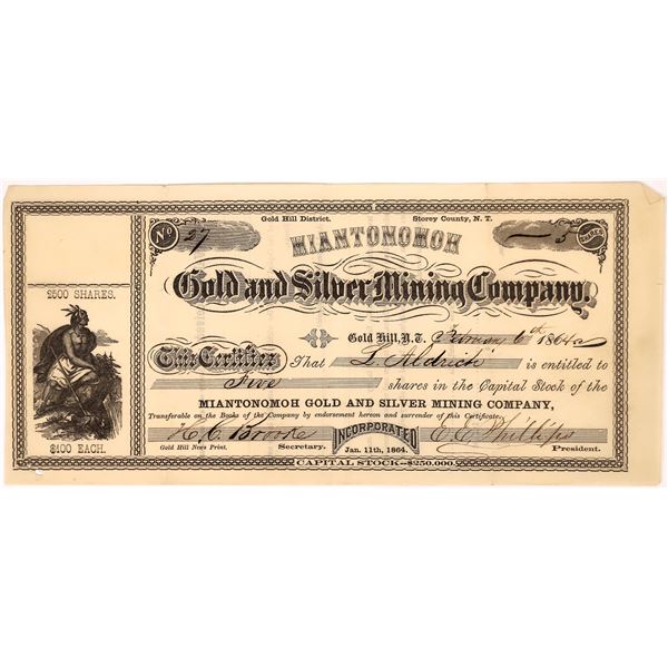 Miantonomah Gold and Silver Mining Company  1864  [163652]