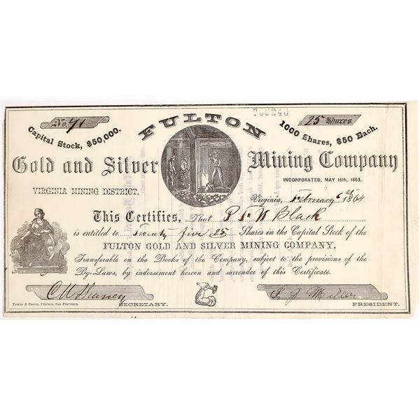 Fulton G&S MC Stock signed by Miller-Survived 2 fires in 1 year  1864  [164770]