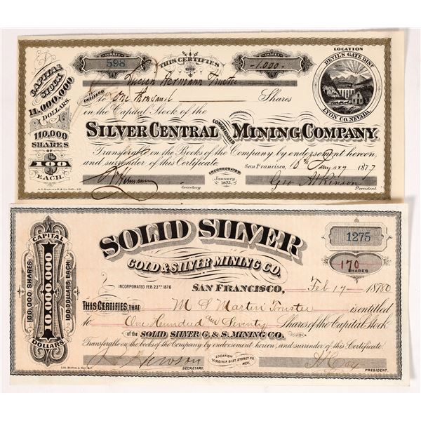 Virginia City MC stock, 1877/1880, Comstock    [173445]