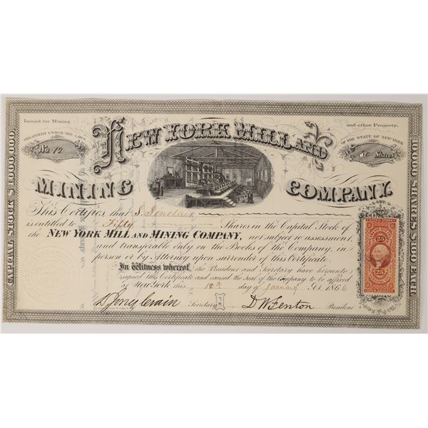 New York Mill and Mining Stock, Rare    [173281]
