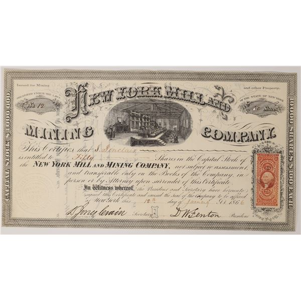 New York Mill and Mining Stock, Rare    [173281]