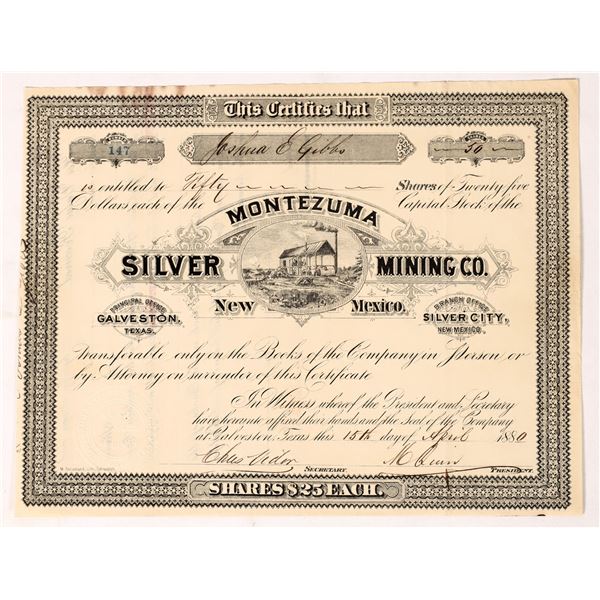 Montezuma Silver Mining Co., 1880, Stock    [171845]