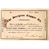 Image 1 : Civil War Era Copper Stock Certificate  March 13, 1865  [171786]