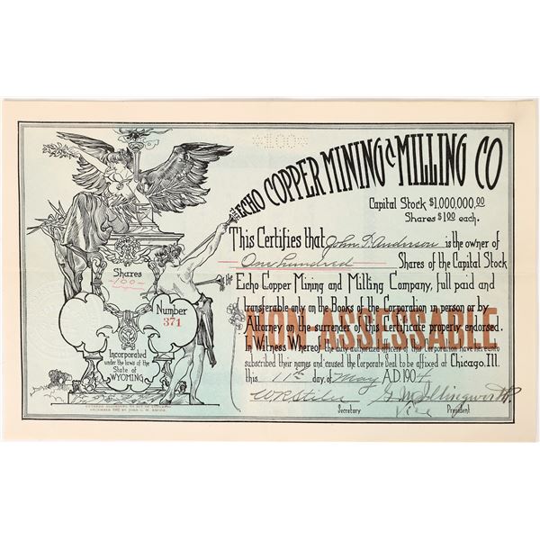 Echo Copper Mining & Milling Co., 1904,  Stock    [169063]