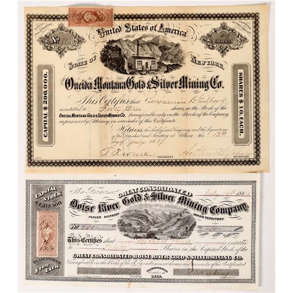 Rare Idaho/Oregon Mining Stock, 1864/7    [173463]