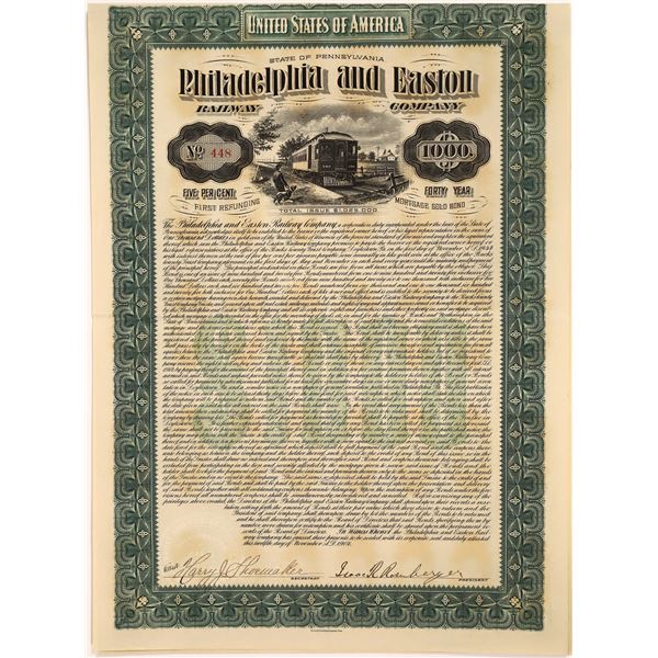 Philadelphia and Easton Railway Bond  1904  [130697]