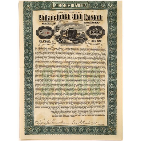 Philadelphia and Easton Railway Bond  1904  [130697]