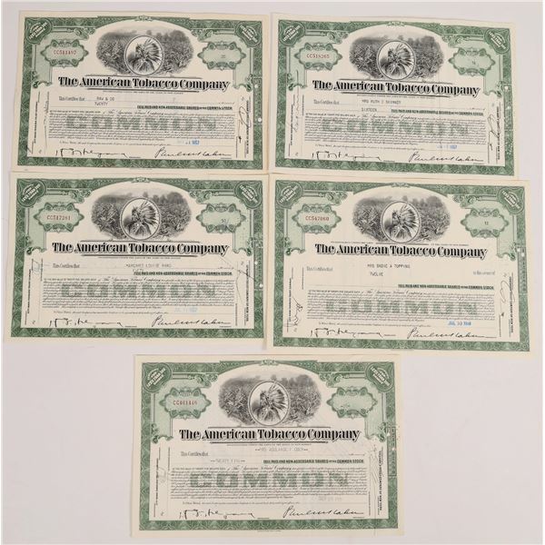 American Tobacco Company Stock Certificate Group  1955-1958  [155823]