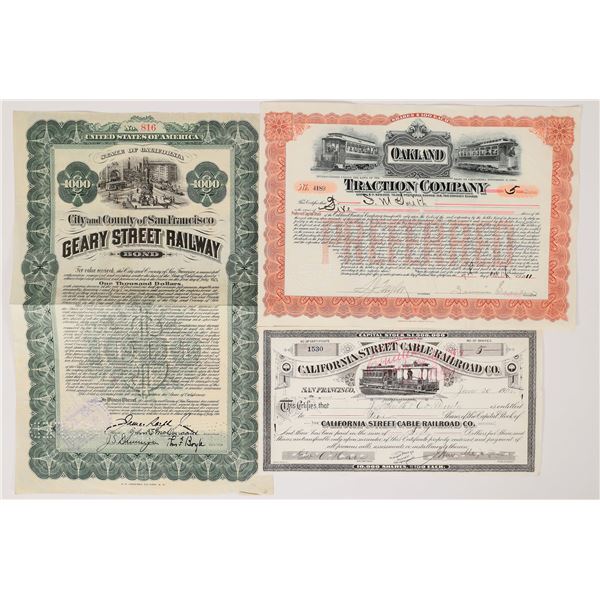 California Railroad Bond and Stocks Trio    [175715]