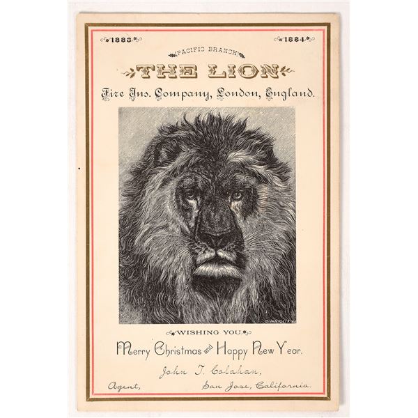 Lion Insurance Company 1883 Christmas  Card    [171107]