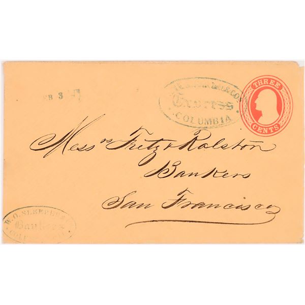 Cover to Fretz & Ralston from W. O. Sleepers & Co., Assayers and Bankers in Columbia  c.1858-64  [16