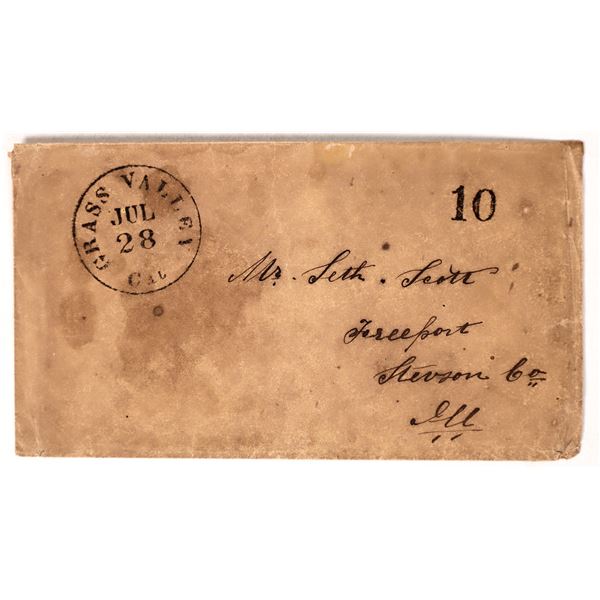 U. S. Stampless Postal Cover Grass Valley    [171109]