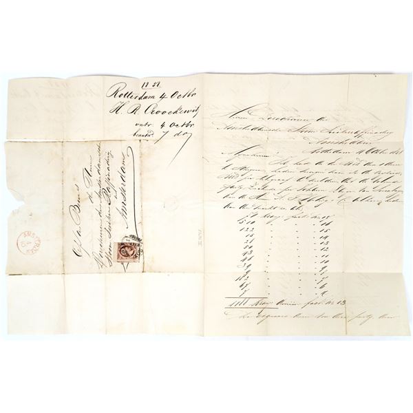 Letter Sheet to Amsterdam  1858  [162326]