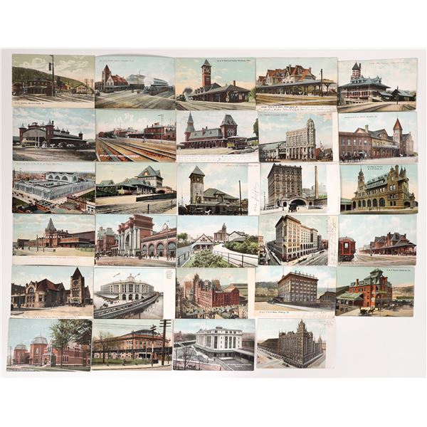 U.S. Eastern States Early Train Stations Postcards (30)    [173477]