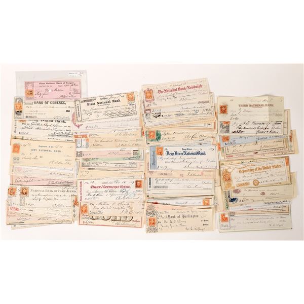 Large Collection of R15 Revenues on Checks, 80 [172412]