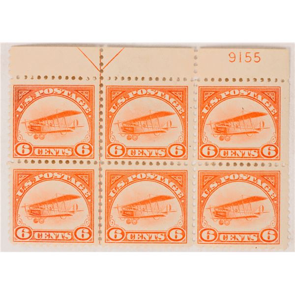 U.S. Stamp Plate Block: Airmail 6c Scott #C1    [171374]