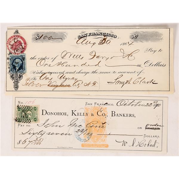 Checks, revenue stamps, NV, CA, Chas Vznay    [173948]