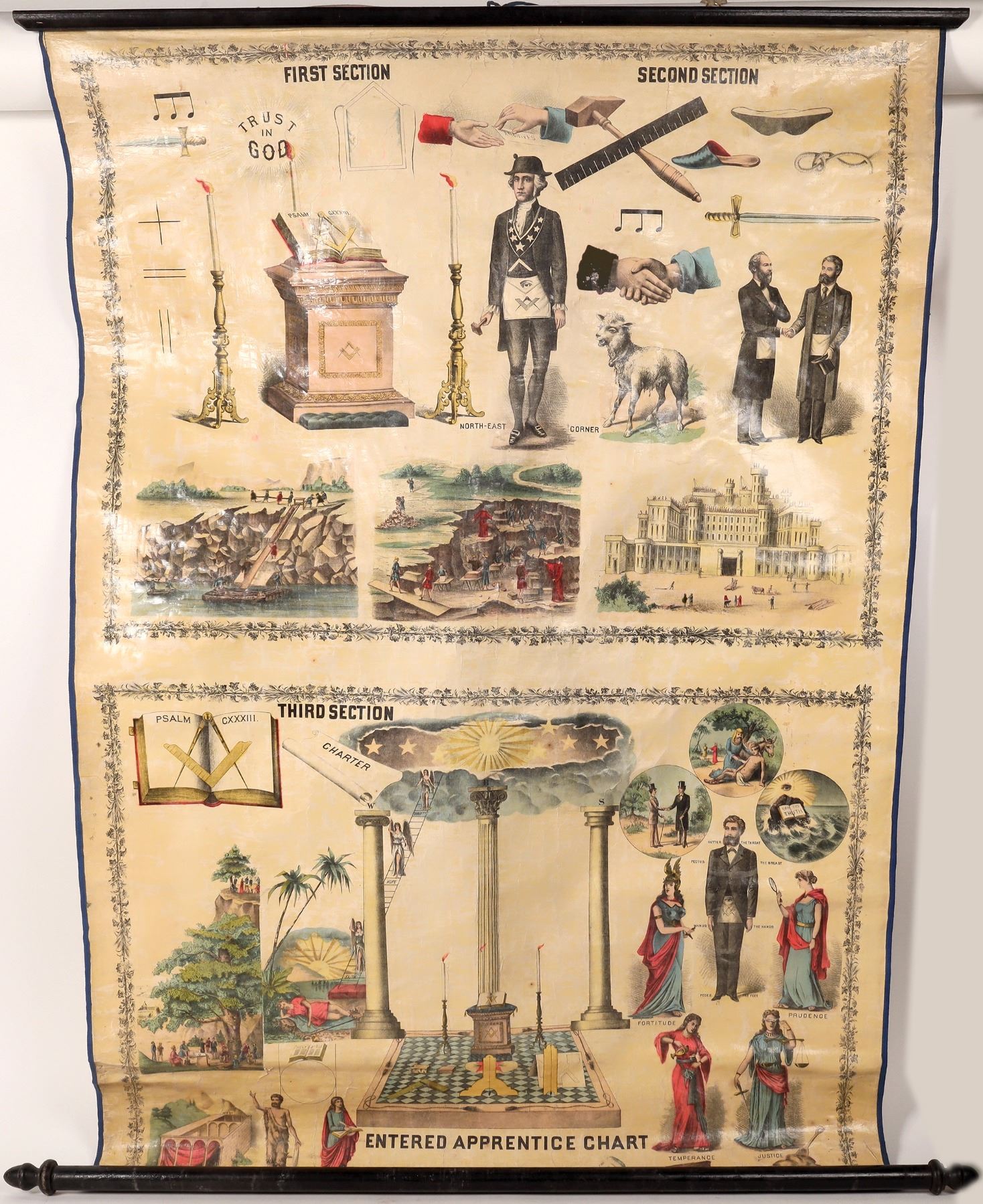 Entered Apprentice Color Freemason's Chart for the Entered Apprentice Degree c.1890's [161115 ...