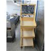 Image 1 : 3 Bin Wooden Rolling Merchandiser w/Chaulkboard Top