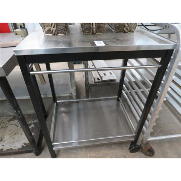 Small S/S Rolling 2 Tier Table