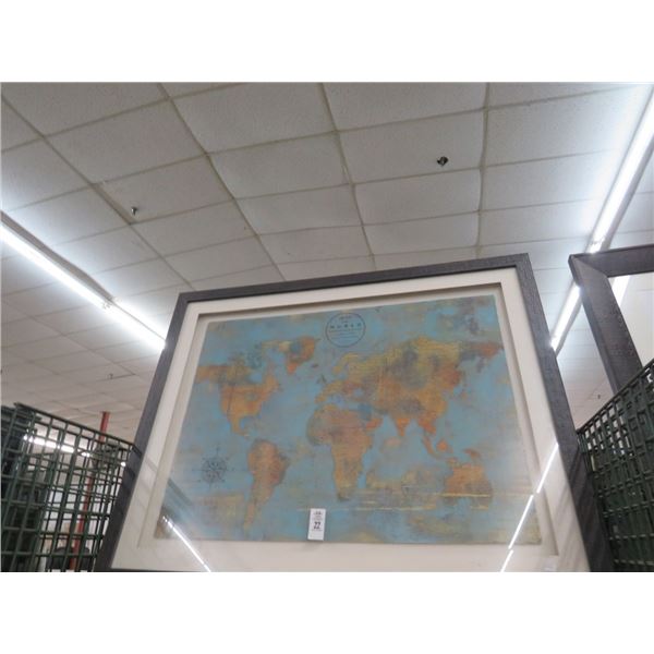 Large Framed World Map