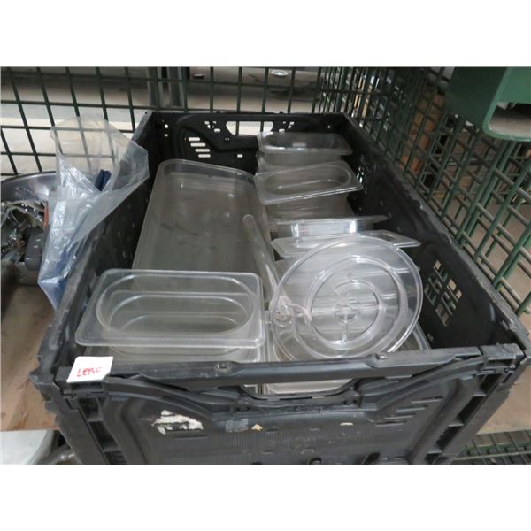 Fry Pans, S/S Platter, Cambro, Utensils On Shelf