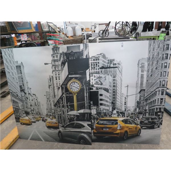 2-NY 5th Ave/Time Square City Photo On Metal - 2 X $