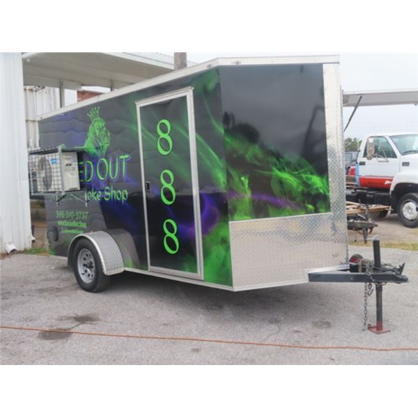 2023 14' S/A Enclosed Catering Trailer w/2 Triple Bev Dispensers, Single