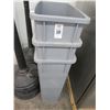 Image 1 : 3-Grey Slim Line Trash Can - 3 X $