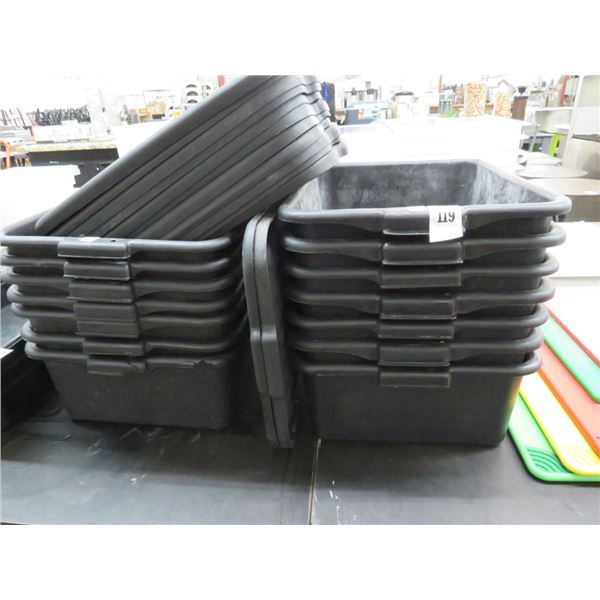 14-Black Lidded Bus Pan - 14 X $