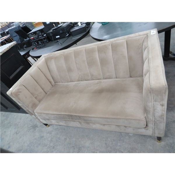 Tan Velvet Loveseat