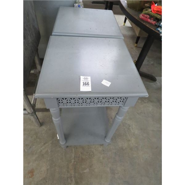 Grey Painted End Tables - Pair