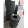 Image 1 : 3-Black Decorator Metal Round Waste Cans - 3 X $