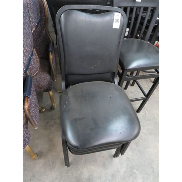 Black Padded Stack Chairs - 4