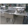 Image 1 : S/S 4' Single Pot Sink w/Drainboard and Level