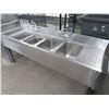 Image 1 : S/S 6'  4 Comp Bar Sink w/Drainboards