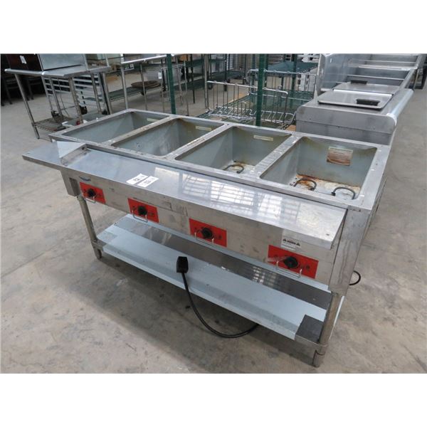 Cookrite 5'  4 Comp Electric Steam Table w/Undershelf