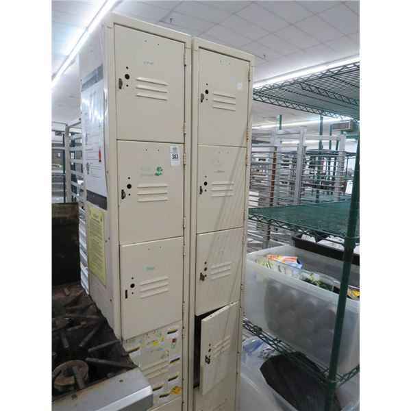 2-Tan 5 Unit Lockers - 2 X $